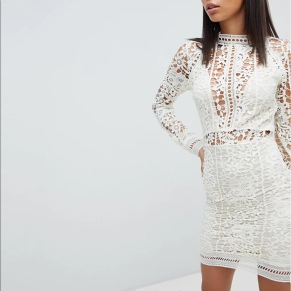 Missguided Tall Exclusive Lace long sleeve dress - Picture 4 of 6